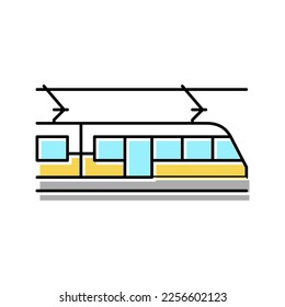 tram transport color icon vector. tram transport sign. isolated symbol illustration