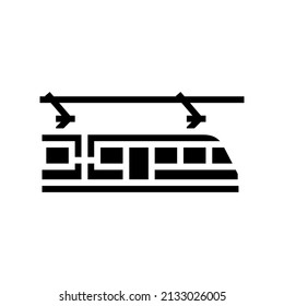 tram transport glyph icon vector. tram transport sign. isolated contour symbol black illustration
