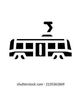 tram transport glyph icon vector. tram transport sign. isolated contour symbol black illustration
