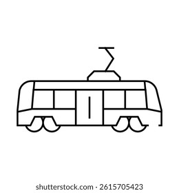 tram transport line icon vector. tram transport sign. isolated contour symbol black illustration