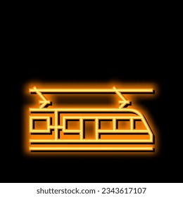 tram transport neon light sign vector. tram transport illustration