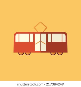 Tranvía. Icono plano de transporte