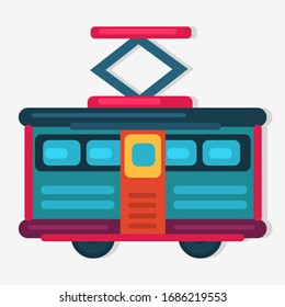 tram transportation vector illustration in flat style