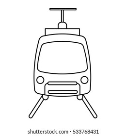 tram travel public transport urban outline