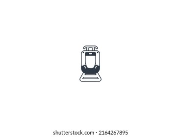 Tram vector flat emoticon. Isolated Electric Tram illustration. Tram icon