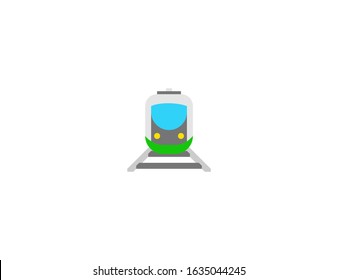 Tram vector flat icon. Isolated city transport, public transportation, tramway, tram car emoji illustration 