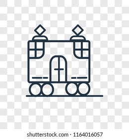 Tram vector icon isolated on transparent background, Tram logo concept