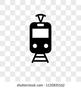 Tram vector icon on transparent background, Tram icon