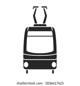 Tram vector icon.Black vector icon isolated on white background tram.