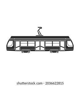 Tram vector icon.Black vector icon isolated on white background tram.
