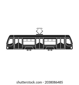 Tram vector icon.Black vector icon isolated on white background tram.