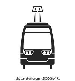 Tram vector icon.Black vector icon isolated on white background tram.