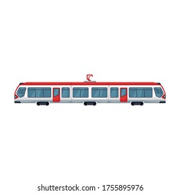 Tram vector icon.Cartoon vector icon isolated on white background tram.