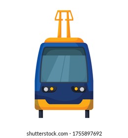 Tram vector icon.Cartoon vector icon isolated on white background tram.