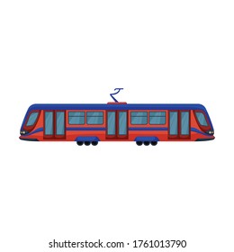 Tram Vektorsymbol.Cartoon Vektorsymbol einzeln auf weißem Hintergrund Straßenbahn.