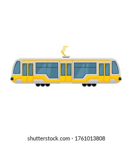 Tram vector icon.Cartoon vector icon isolated on white background tram.