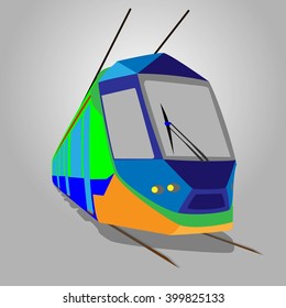 Tram. Vector illustration.