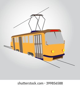 Tram. Vector illustration.