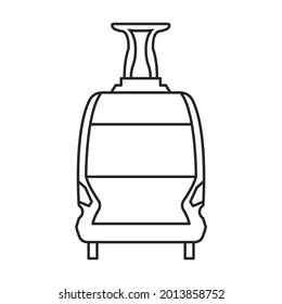 Tram vector outline icon. Vector illustration train on white background. Isolated outline illustration icon of tram .