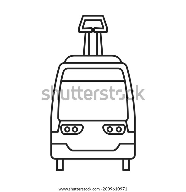 Tram vector\
outline icon. Vector illustration train on white background.\
Isolated outline illustration icon of tram\
.