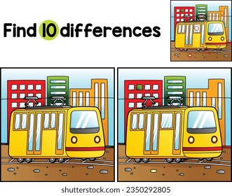 Vehículo De Tranvía Encontrar Las Diferencias