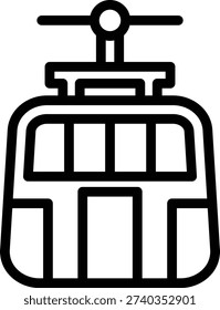 Tramcar Line Icon and Vector