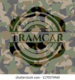 Tramcar on camo texture