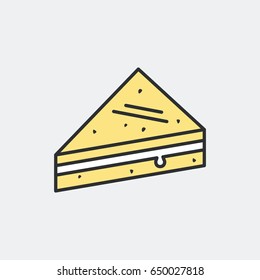 Tramezzino sandwich symbol concept. Flat and isolated vector eps illustration icon with minimal and modern design.