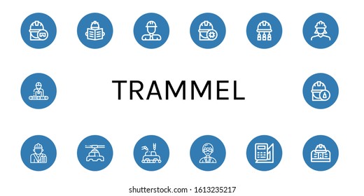 trammel simple icons set. Contains such icons as Engineer, Manufacturer, Manufacture, Technician, Engineering, can be used for web, mobile and logo