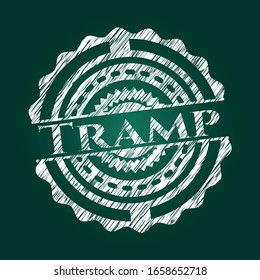 Tramp chalk emblem. Vector Illustration. Detailed.
