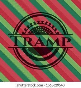 Tramp christmas badge. Vector Illustration. Detailed.
