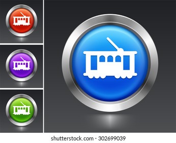 Tramp on Blue Round Button