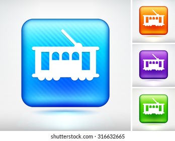 Tramp on Blue Square Button