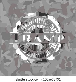 Tramp on grey camo pattern