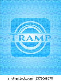 Tramp water wave concept badge.