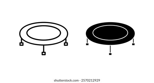Trampolin Icon set. Symbol isolated white background. vector illustration. color editable.