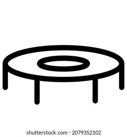 trampoline with black outline style