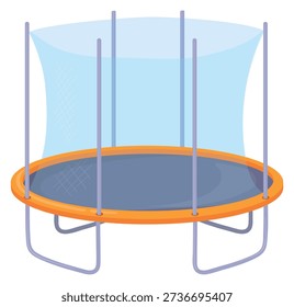 Trampoline cartoon icon. Gymnastics exercise safe equipment