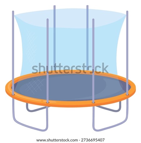 Trampoline cartoon icon. Gymnastics exercise safe equipment