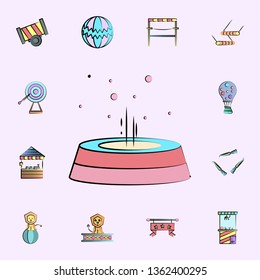 trampoline colored icon. circus icons universal set for web and mobile
