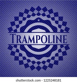 Trampoline emblem with jean background