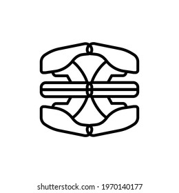 Trampoline flat icon. Simple style Olympic sport poster background symbol. Logo design element. T-shirt printing. Vector for sticker.