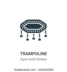 Trampoline glyph icon vector on white background. Flat vector trampoline icon symbol sign from modern gym and fitness collection for mobile concept and web apps design.
