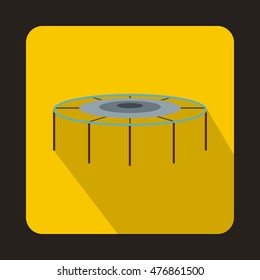 Trampoline icon in flat style isolated with long shadow