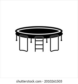 Trampoline Icon, Sports Equipment Used For Fun, Exercise Vector Art Illustration