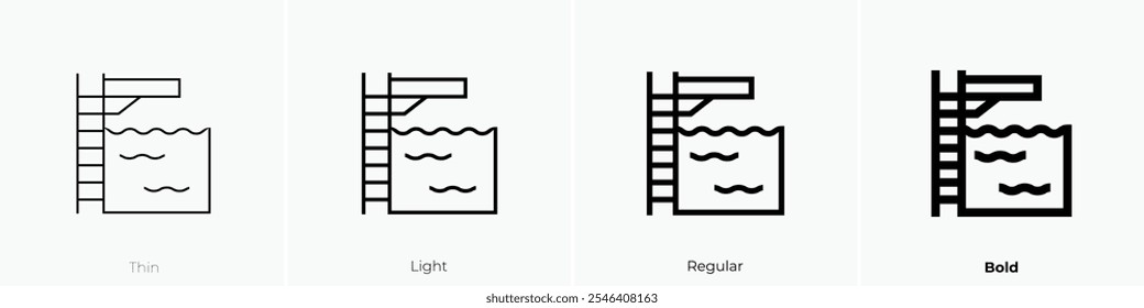 trampoline icon. Thin, Light Regular And Bold style design isolated on white background
