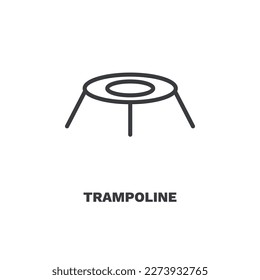 trampoline icon. Thin line trampoline icon from Fitness and Gym collection. Outline vector isolated on white background. Editable trampoline symbol can be used web and mobile