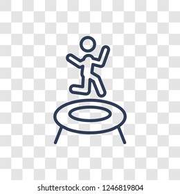 Trampoline icon. Trendy linear Trampoline logo concept on transparent background from Circus collection