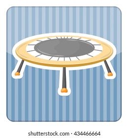 Trampoline icon. Vector illustration in cartoon style