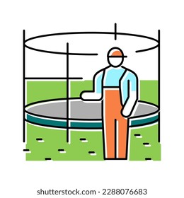 trampoline installation color icon vector. trampoline installation sign. isolated symbol illustration